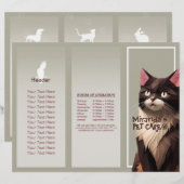 Kat Paper Cut Art Pet Care Animal Klinische brochu (Voorkant / Achterkant)