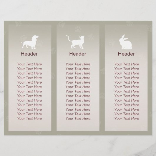 Kat Paper Cut Art Pet Care Animal Klinische brochu (Achterkant)