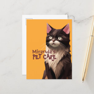 Kat Paper Cut Art Pet Care Food Shop Animal Clinic Briefkaart