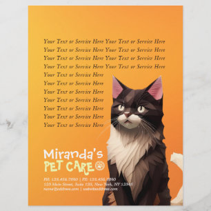 Kat Paper Cut Art Pet Care Food Shop Animal Clinic Flyer