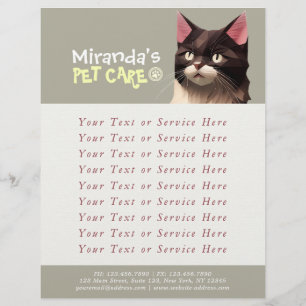 Kat Paper Cut Art Pet Care Food Shop Animal Clinic Flyer