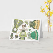 Kat Paper Doll St. Patrick's Day Kaart (Gele Bloem)