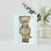 KAT PAPEREN POP VINTAGE ZOEDE POSTKAART (Staand voorkant)