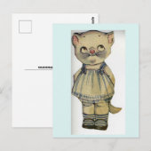 KAT PAPEREN POP VINTAGE ZOEDE POSTKAART (Voorkant / Achterkant)