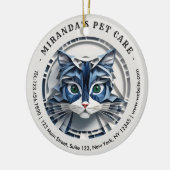 Kat Papier Origami Pet Care Grooming Dierenkliniek Keramisch Ornament (Links)