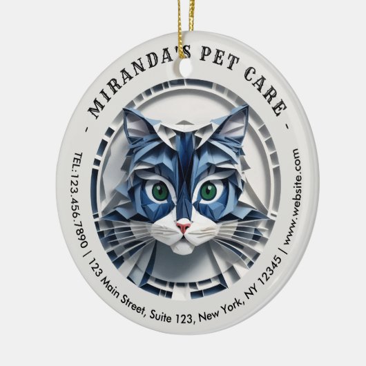 Kat Papier Origami Pet Care Grooming Dierenkliniek Keramisch Ornament (Links)