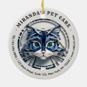 Kat Papier Origami Pet Care Grooming Dierenkliniek Keramisch Ornament (Achterkant)