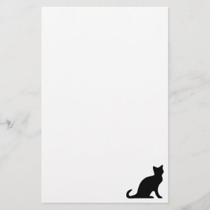 Kat   papier schrijven met zwarte kitten