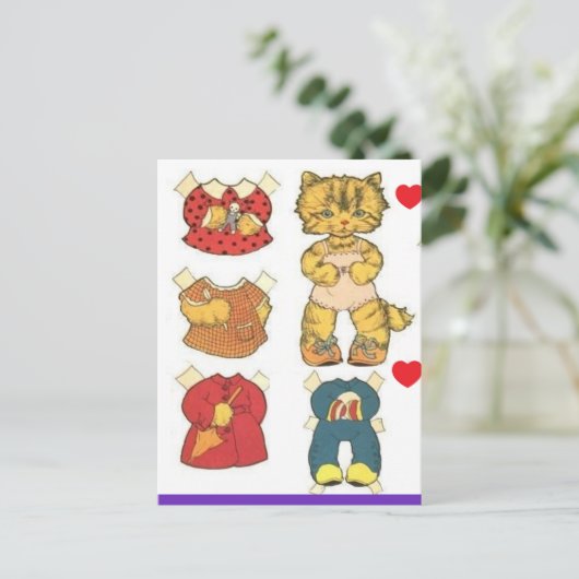 KAT PAPieren POP DOLLAR OUDERWETS VERJAARDAGSPOSTK Briefkaart (Staand voorkant)