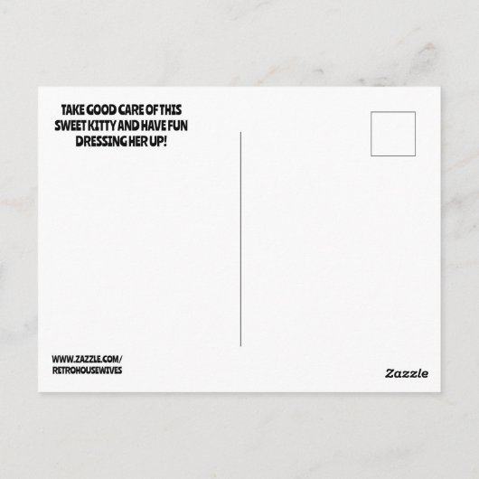 KAT PAPieren POP DOLLAR OUDERWETS VERJAARDAGSPOSTK Briefkaart (Achterkant)