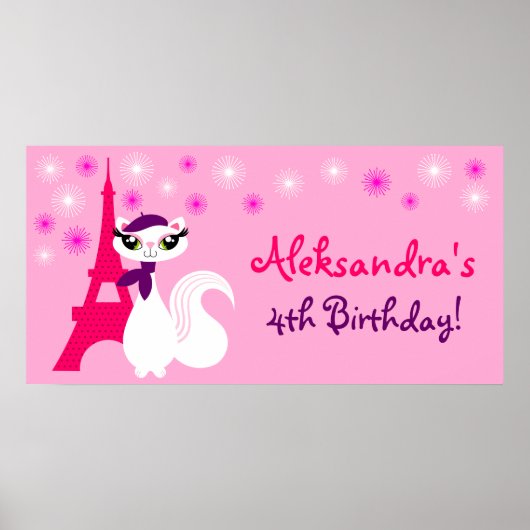 Kat Paris Birthday Banner Poster (Voorkant)