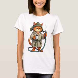 Kat Parodie met Volle Bak Grappige Kattenhumor C T-shirt