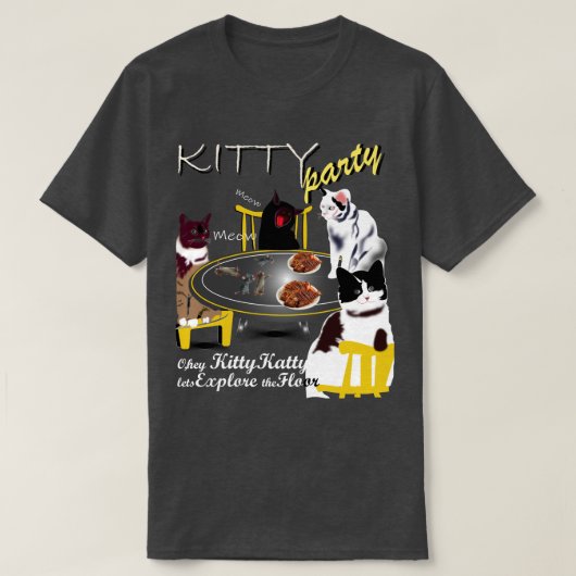 Kat Partij met Kat T-shirt (Design voorkant)