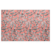 kat partij zwart koraal stof (Fat Quarter)
