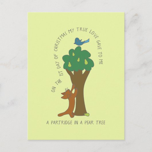 Kat Partridge in een Pear Tree Kerstmis Briefkaart (Voorkant)