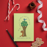 Kat Partridge in een Pear Tree Kerstmis Briefkaart<br><div class="desc">Een kattentekening van een schattige cartoon en vogeltje illustreert het eerste couplet van de geliefde Twaalf Dagen van Kerstmis carol op dit grappige en feestelijke vakantie briefkaart. Vind extra verzen en coördinerende producten in De 12 Dagen van Catmas collectie van Asterisk Design.</div>
