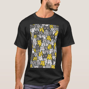 Kat Party Grey Mustard Yellow T-shirt