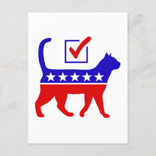 Kat Party Logo Feline Politics Great Party of Meow Briefkaart