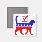 Kat Party Logo Feline Politics Great Party of Meow Magneet (Voorkant / Achterkant)