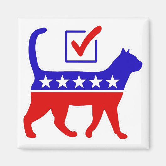 Kat Party Logo Feline Politics Great Party of Meow Magneet (Voorkant)
