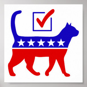 Kat Party Logo Feline Politics Great Party of Meow Poster