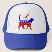 Kat Party Logo Feline Politics Great Party of Meow Trucker Pet (Voorkant)