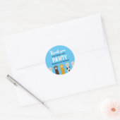 Kat Pat Paws Pawty Animals van afgelopen dag Ronde Sticker (Envelop)