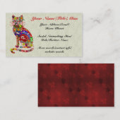 Kat patchwork visitekaartje (Voorkant / Achterkant)