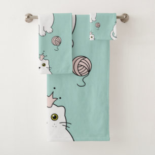 Kat patroon bad handdoek