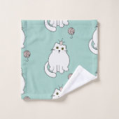 Kat patroon bad handdoek (Wasdoekje)