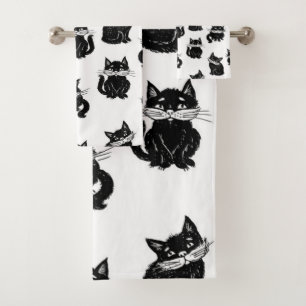 Kat patroon bad handdoek