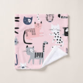 Kat patroon bad handdoek (Wasdoekje)