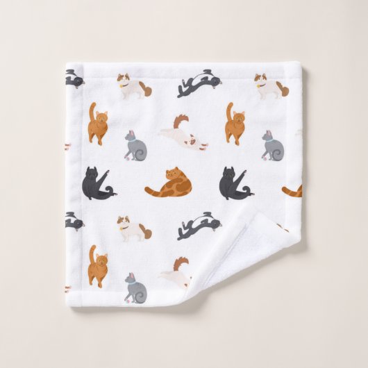 Kat patroon bad handdoek (Wasdoekje)