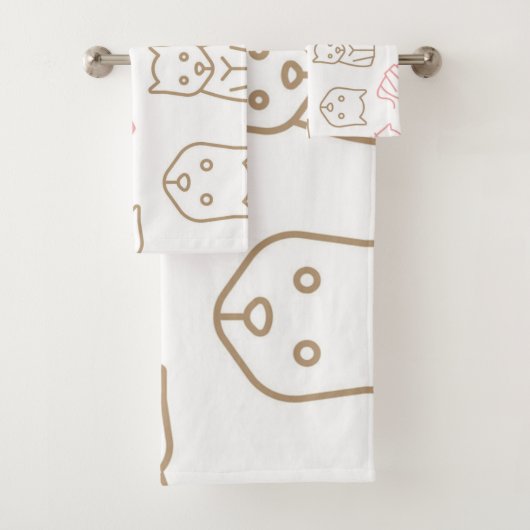 Kat patroon bad handdoek (Insitu)