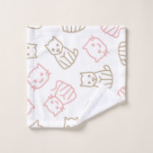 Kat patroon bad handdoek (Wasdoekje)