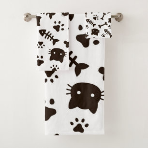 Kat patroon bad handdoek