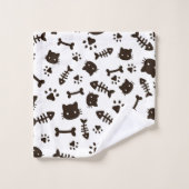 Kat patroon bad handdoek (Wasdoekje)