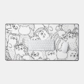 Kat patroon bureaumat (Keyboard & Muis)