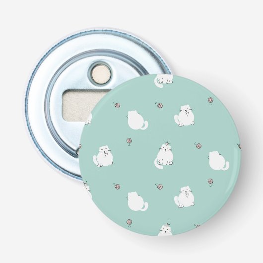 Kat patroon button flesopener (Voorkant)
