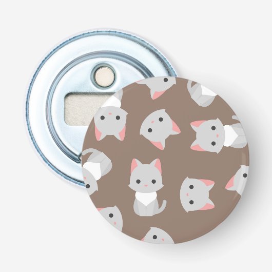 Kat patroon button flesopener (Voorkant)