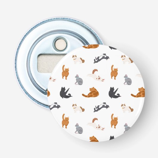 Kat patroon button flesopener (Voorkant)