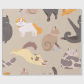 Kat patroon cadeaupapier (Vlak)