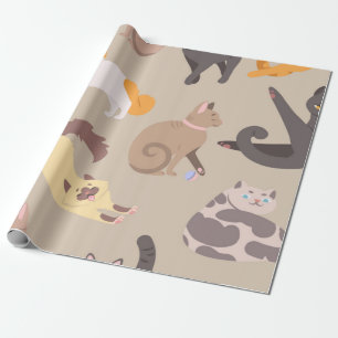Kat patroon cadeaupapier