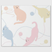 Kat patroon cadeaupapier (Vlak)