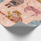 Kat patroon cadeaupapier (Hoek)