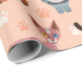 Kat patroon cadeaupapier (Rol Hoek)