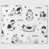 Kat patroon cadeaupapier (Vlak)