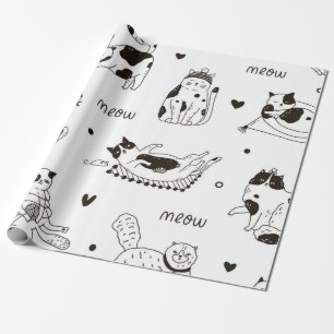 Kat patroon cadeaupapier