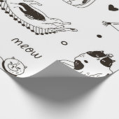 Kat patroon cadeaupapier (Hoek)