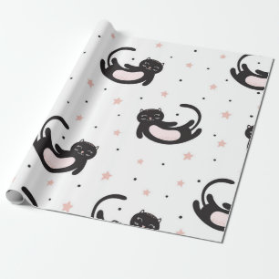 Kat patroon cadeaupapier